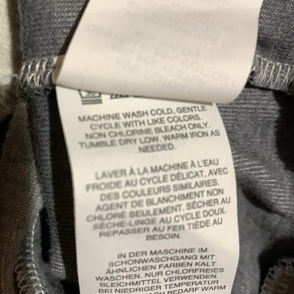 J. Crew Sweatshirt S Gray Cream Navy Blue Lace Detail Pull Over Stretchy Cotton - Picture 8 of 12